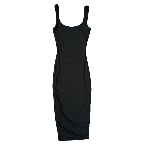 Naked Wardrobe Women's Size S Smooth Skulpt Bodycon Tank Dress Solid Black Midi - Picture 2 of 8